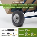 AR-PRO (2-Pack) 10-Inch Solid Wheel Replacement - 4.10/3.50-4 Flat Free Tire and Wheel with 5/8 extra 3/4 &1/2 Bearings and 2.2" Offset Hub - Compatible with Hand Truck, Generator, Gorilla Carts - Image 4