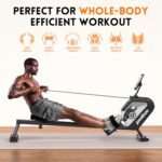 pooboo Rowing Machine, Max 350 LBS Magnetic Rower with APP and LCD Monitor, Tablet Holder, Upgraded Rowing Machines for Home use - Image 3