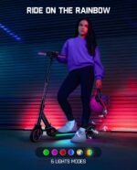 FanttikRide T9 Apex Electric Scooter for Kids 4.3-5.6 ft, LED Colorful Lights with Bluetooth Music Speaker, 7/10/12 MPH Digital Display, Adjustable Height, Up to 40 mins, UL-2272Certified - Image 3