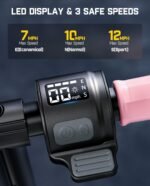 FanttikRide T9 Apex Electric Scooter for Kids 4.3-5.6 ft, LED Colorful Lights with Bluetooth Music Speaker, 7/10/12 MPH Digital Display, Adjustable Height, Up to 40 mins, UL-2272Certified - Image 4