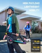 FanttikRide T9 Apex Electric Scooter for Kids 4.3-5.6 ft, LED Colorful Lights with Bluetooth Music Speaker, 7/10/12 MPH Digital Display, Adjustable Height, Up to 40 mins, UL-2272Certified - Image 6