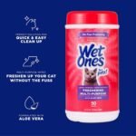 Wet Ones for Pets Freshening Multipurpose Wipes for Cats with Aloe Vera, Fresh Scent - Easy to Use Cat Cleaning Wipes for Pet Grooming in Canister, 50 Count - Image 3