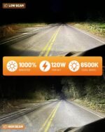 Fahren New 9012 Bulb, 𝟱𝟬𝟬𝟬𝟬 𝐋𝐮𝐦𝐞𝐧𝐬 𝟭𝟬𝟬𝟬% Ultra-Brighter, 1:1 Size Hir2 Driving light, 60000HRS+ Lifespan, IP68 Plug and Play, Pack of 2 - Image 3