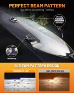 Fahren New 9012 Bulb, 𝟱𝟬𝟬𝟬𝟬 𝐋𝐮𝐦𝐞𝐧𝐬 𝟭𝟬𝟬𝟬% Ultra-Brighter, 1:1 Size Hir2 Driving light, 60000HRS+ Lifespan, IP68 Plug and Play, Pack of 2 - Image 4