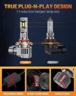 Fahren New 9012 Bulb, 𝟱𝟬𝟬𝟬𝟬 𝐋𝐮𝐦𝐞𝐧𝐬 𝟭𝟬𝟬𝟬% Ultra-Brighter, 1:1 Size Hir2 Driving light, 60000HRS+ Lifespan, IP68 Plug and Play, Pack of 2 - Image 5