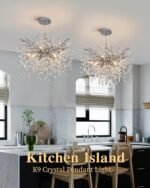 Modern Tree Branch Crystal Chandelier Luxury Silver Crystal Pendant Lighting 23.6" Contemporary 8-Light Chandeliers for Dining Room Kitchen Bedroom Living Room - Image 6