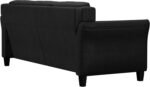 Lifestyle Solutions Harrington Sofa Upholstered Microfiber Fabric Curved Arms, Black - Image 4