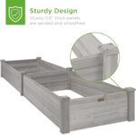 Best Choice Products 8x2ft Outdoor Wooden Raised Garden Bed Planter for Vegetables, Grass, Lawn, Yard - Gray - Image 6