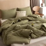 ROSGONIA Queen Comforter Set Olive Green, 3pcs Bedding Sets Queen (1 Boho Olive Comforter & 2 Pillowcases), All Season Lightweight Blanket Quilt - Image 4