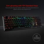 Redragon K556 RGB LED Backlit Wired Mechanical Gaming Keyboard, 104 Keys Hot-Swap Mechanical Keyboard w/Aluminum Base, Upgraded Socket and Noise Absorbing Foams, Soft Tactile Brown Switch - Image 3