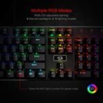 Redragon K556 RGB LED Backlit Wired Mechanical Gaming Keyboard, 104 Keys Hot-Swap Mechanical Keyboard w/Aluminum Base, Upgraded Socket and Noise Absorbing Foams, Soft Tactile Brown Switch - Image 5