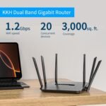 KKH WiFi Router for Wireless Internet Network, AC1200 Dual Band 2.4 and 5ghz Smart Wi-Fi 5 Gaming Router with Fast Gigabit Ethernet Ports for Home Compatible with Spectrum - Image 3