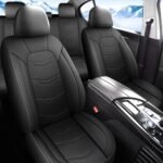Car Seat Covers Full Set,Leather Car Seat Covers,Breathable and Sporty Car Seat Cover,Universal Fit Anti-Slip Seat Covers for SUV Cars Sedan and Truck(Full Seat,Black,N2) - Image 3