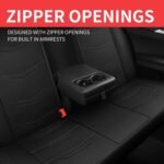 Car Seat Covers Full Set,Leather Car Seat Covers,Breathable and Sporty Car Seat Cover,Universal Fit Anti-Slip Seat Covers for SUV Cars Sedan and Truck(Full Seat,Black,N2) - Image 5