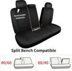 Car Seat Covers Full Set,Leather Car Seat Covers,Breathable and Sporty Car Seat Cover,Universal Fit Anti-Slip Seat Covers for SUV Cars Sedan and Truck(Full Seat,Black,N2) - Image 6