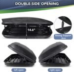 Rooftop Cargo Box Carrier,Dual-Side Opening Roof Mount Travel Luggage Storage Capacity,165Lbs Weight Capacity with Secure Straps&Keys, Vehicle Hard-Shell Carriers,Black - Image 4
