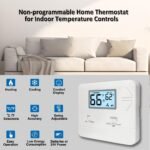 NonProgrammable Thermostat for Home, Digital Energy-Saving Thermostat,Single-Stage Systems, 1 Heat/1 Cool, Easy DIY Install, White Backlight - Image 3