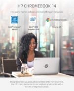 HP Chromebook 14 Laptop, Intel Celeron N4000 Processor, 4 GB RAM, 32 GB eMMC, 14” HD Display, Chrome, Lightweight Computer with Webcam and Dual Mics, Home, School, Music, Movies (14a-na0021nr, 2021) - Image 3