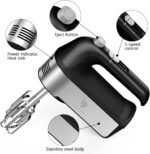 Hand Mixer Electric, 450W Kitchen Mixers with Scale Cup Storage Case, Turbo Boost/Self-Control Speed + 5 Speed + Eject Button + 5 Stainless Steel Accessories, For Easy Whipping Dough,Cream,Cake - Image 3