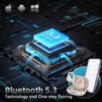 Wireless Earbuds Bluetooth 5.3 Headphones with 80H Playback, IPX7 Waterproof Over Ear Buds with LED Power Display for Sports Running Workouts (Khaki) - Image 4