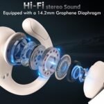 Wireless Earbuds Bluetooth 5.3 Headphones with 80H Playback, IPX7 Waterproof Over Ear Buds with LED Power Display for Sports Running Workouts (Khaki) - Image 5