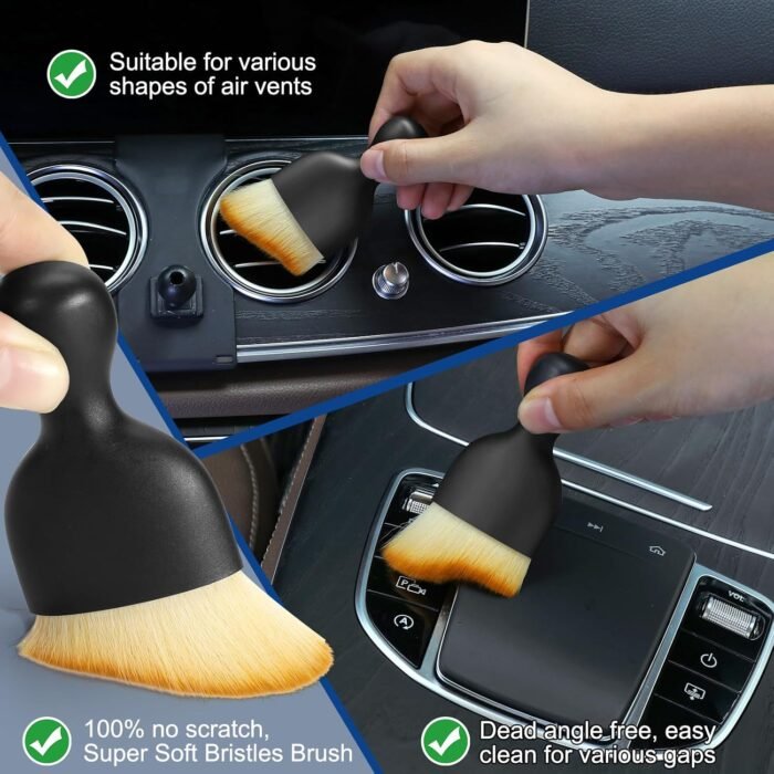 Car Interior Duster Detail Brushes, Soft Bristles Brush Car Accessories for Cleaning Dashboard Air Vent Crevice, Detailing Dusting Tool Kit for Auto Truck SUV RV - Image 4