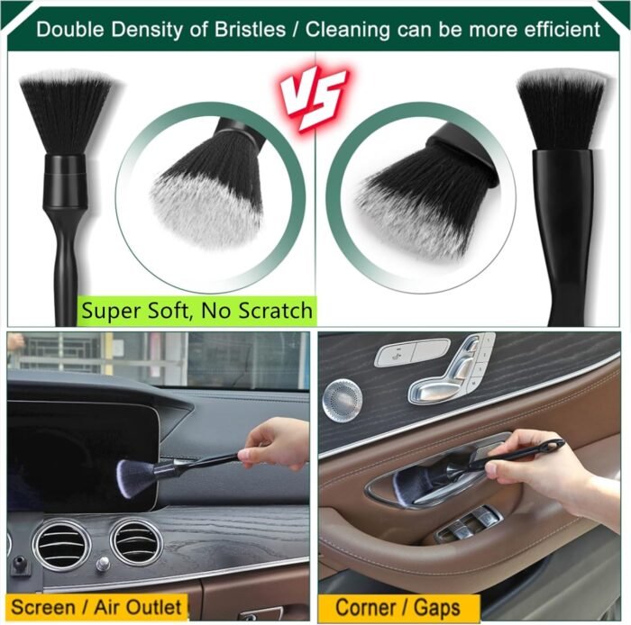 Car Interior Duster Detail Brushes, Soft Bristles Brush Car Accessories for Cleaning Dashboard Air Vent Crevice, Detailing Dusting Tool Kit for Auto Truck SUV RV - Image 5