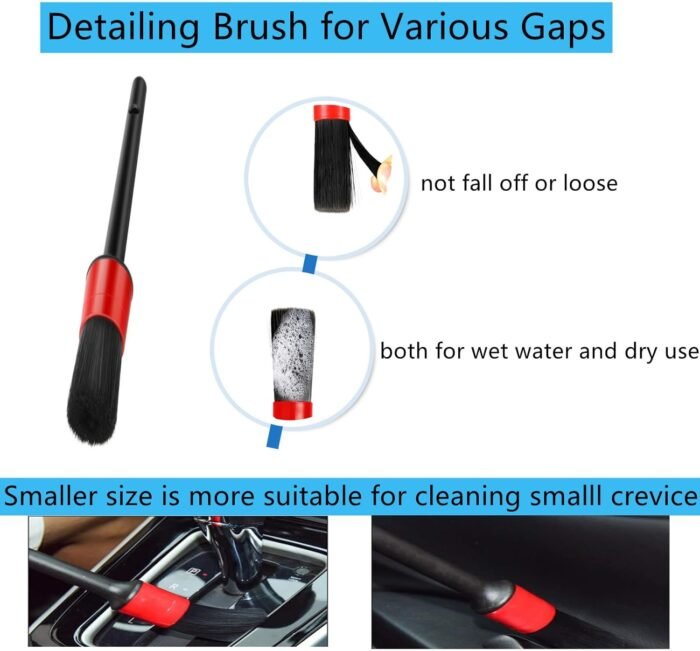 Car Interior Duster Detail Brushes, Soft Bristles Brush Car Accessories for Cleaning Dashboard Air Vent Crevice, Detailing Dusting Tool Kit for Auto Truck SUV RV - Image 6