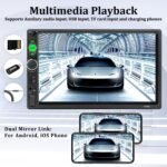Car Stereo Double Din Bluetooth Car Radio 7 Inch MP5 Player HD Touch Screen FM Radio Audio Receiver AUX in USB TF Card Input UNITOPSCI Multimedia Player Mirror Link with Backup Camera - Image 4
