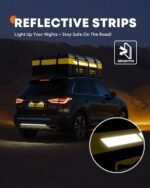 21 Cubic Feet Rooftop Cargo Carrier Bag, Waterproof Zip Soft Roof Top Cargo Bag with Anti-Slip Mat, Luggage Lock, 2 Reflective Strips, 6 Door Hooks, Storage Bag, for All Cars with/Without Rack - Image 4