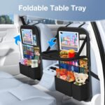 Car Backseat Organizer with Table Tray(2-Pack) 9 Storage Pockets Backseat Car Organizer and storage with Tablet Holder, Kick Mats Back Seat Cover for Kids family Road Trip Essentials Travel - Image 3