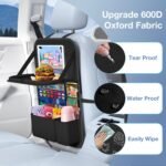 Car Backseat Organizer with Table Tray(2-Pack) 9 Storage Pockets Backseat Car Organizer and storage with Tablet Holder, Kick Mats Back Seat Cover for Kids family Road Trip Essentials Travel - Image 4