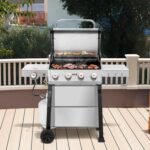 All Stainless Steel 4+1 Burner Gas BBQ Grill, Outdoor Propane Grill with Premium Enameled Coated Chamber Body & Porcelain-Enameled Cast lron Grates, 48,000 BTU - Image 3