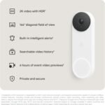 Google Nest Doorbell (Wired, 3rd Gen) - 2K Video and Gemini, Live View, Night Vision, 2-Way Audio - Works with Google Home - 2025 Model - Snow - Image 7