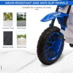 Aosom 12V Kids Motorcycle w/Treaded Tires, 5mph Top Speed Electric Bike for Kids, Ride On Motorcycle w/Training Wheels, Battery Charger, Spring Suspension, Blue - Image 7