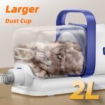 Dog Grooming Kit with Vacuum, All-in-One Pet Grooming Vacuum for Dogs and Cats, Low Noise Pet Hair Clipper & Shedding Brush, Dog Hair Remover, Cat Pet Groomer Set with Cleaning Brushes, White - Image 7