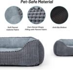 MIXJOY Dog Bed for Large Medium Small Dogs, Rectangle Washable Sleeping Puppy Bed, Soft Calming Cat Beds for Indoor Cats, Orthopedic Pet Sofa Bed, Anti-Slip Bottom with Multiple Size (20'', Grey) - Image 3