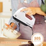 Handmixer Electric Handheld - 7 Speed Portable Kitchen Mixer Electric with 5 Stainless Steel Accessories Whisk, Food Beater for Whipping Mixing Cookies Cakes Eggs Dough - Image 3