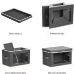 Storage Bins with Lids - Fabric Storage Boxes with Lids, Collapsible Storage Bins with Window, Decorative Closet Organizers and Storage for Clothes, Towels, Books, 3 Pack, Dark Grey - Image 5