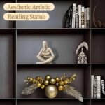Bookshelf Decor Thinker Statue - Abstract Art Reading Thinker Sculpture Figurine Aesthetic, Modern Home Decoration for Living Room Office Shelves Coffee Table Desk Decor(Beige) - Image 3