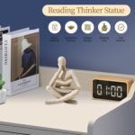 Bookshelf Decor Thinker Statue - Abstract Art Reading Thinker Sculpture Figurine Aesthetic, Modern Home Decoration for Living Room Office Shelves Coffee Table Desk Decor(Beige) - Image 4
