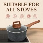 Bakken-Swiss 20-Piece Kitchen Cookware Set – Granite Non-Stick – Eco-Friendly – for All Stoves & Oven-Safe - Marble coating - Image 5