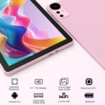 Android 15 Tablet 10 Inch, 20GB RAM+128GB ROM/ 2TB Expandable, 2.0GHz Quad-core Processor, 1280*800 HD Screen, 5G WiFi6 BT 5.0, 2 in 1 Tablets with Keyboard Case Mouse Stylus, Widevine L1 Pink - Image 4