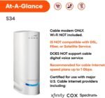 ARRIS (S34) - Cable Modem - Fast DOCSIS 3.1 Multi-Gigabit Cable Modem, for Comcast Xfinity, Cox, Spectrum & More, 2.5 Gbps Max Internet Speeds, 2 Year Warranty - (No Built-in WiFi) - Image 3