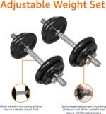 Amazon Basics Adjustable Dumbbell Hand Weight Set, 38 pound, Black - Image 5