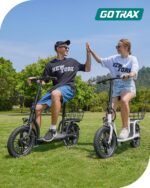 Gotrax Adult Electric Scooter with Seat, Max 19-25miles Range, 15.5-20mph Power by 350W-500W Motor, All-Terrain Tire & Wider Deck & Soft Cushioning Seat with Carry Basket - Image 5