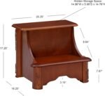 Powell Woodbury Mahogany Bed Step with Storage, Information, Lightly Distressed Woodbury Mahogany, 20 x 17.75 x 17.25 - Image 3