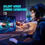 Gaming Keyboard, 7-Color Rainbow LED Backlit, 104 Keys Quiet Light Up Keyboard, Wrist Rest, Whisper Silent, Anti-ghosting Multimedia Keys, Waterproof USB Wired Keyboard for PC Mac Xbox - Image 5