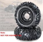 25X8-12 ATV/UTV Mud-Terrain Tires with Rims, 6PR Heavy Duty 6-Ply All Terrain Tires, for ATV/UTV, Four-Wheel Vehicles, Karts, Golf Carts, Flat/Mud Tracks - Image 4