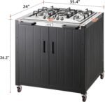 Gas Grill, Movable Outdoor Gas Stove Stainless Steel Top with Cabinet, 5 Burners with 36,200 BTUs, Outdoor Propane Grill for Outdoor Cooking, Ideal for Lawn & Garden, L35.4” x W24” - Image 3